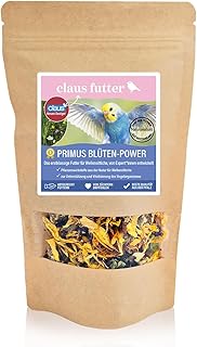 Claus Primus BLÜTEN-Power | 30 g | Ergänzungsfutter für Ziervögel | 8 Heilpflanzen-Blüten | …