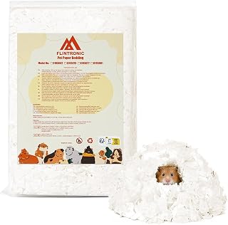 Flintronic Papier Einstreu für Kleintiere, 99,9% Staubfrei Kleintierstreu Kaninchen-Einstreu Aus…