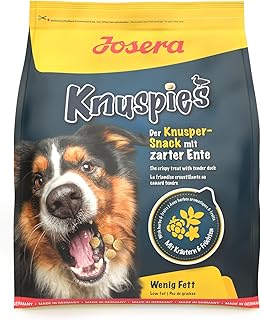 JOSERA Knuspies mit Ente schmackhafte Hundeleckerlis mit geringem Fettgehalt, 1er Pack (1 x 900 g…