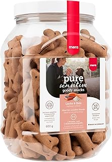 MERA Pure Sensitive Goody Snack Lachs & Reis 600g Hundeleckerli | Glutenfreier Hundesnack mit hoc…