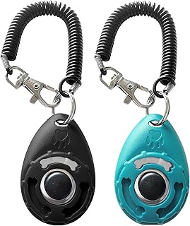 Pet Training Clicker with Wrist Strap – Dog Training Clickers (New Black + Blue)