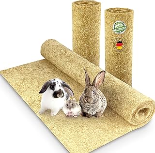Nagerteppich aus 100% Hanf, 40 x 25cm, 5mm dick, Hanfteppich für alle Arten Kleintiere, Hanfmatt…