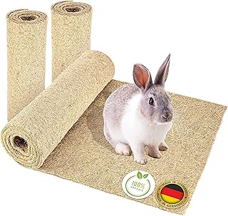 Nagerteppich aus 100% Hanf, 50 x 70cm, 5mm dick, Hanfteppich für alle Kleintiere, Hanfmatte Nage…