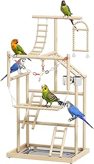 PawHut Papageien Spielplatz für Papageien mit Spielzeug 48 x 38 x 95 cm | Papagei Spielplatz fü…