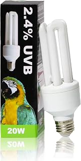LUCKY HERP 2.4 UVB Vogellampe, 20W UVA UVB Glühbirne für Vögel, Kompakte Leuchtstofflampe für…