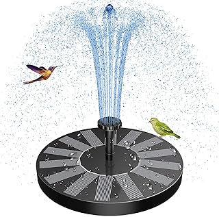 AISITIN Solar Springbrunnen für Außen mit 4 Stützrohre und 6 Effekte | Solarbrunnen für Draus…
