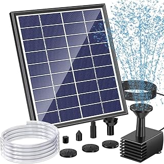POPOSOAP 6W Solarspringbrunnen außen 200 l/h für Vogeltränke Garten | Solarbrunnen mit 1,5 m S…