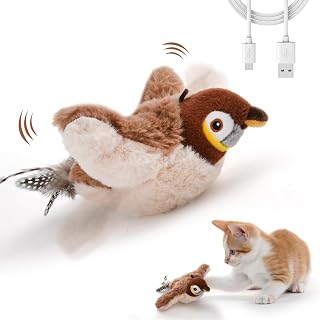 LIFLIX Interaktives Katzenspielzeug Vogel, Katzenspielzeug Elektrisch mit Katzenminze zur Selbstb…