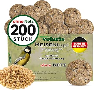 Eggersmann Volaris Fettbällchen ohne Netz 200 Stück Wildvogelfutter 18 kg | Körnerkugel für W…