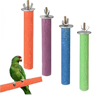 Sitzstange für Papageien Set 4 Stück Spiele Trespolo Zubehör Vogel Spielzeug Kauen Nagelfeile …