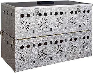 Breker Aluminium Transportbox für Kleintiere – 10 Abteile (2×6) – Transportkorb mit Einzelve…