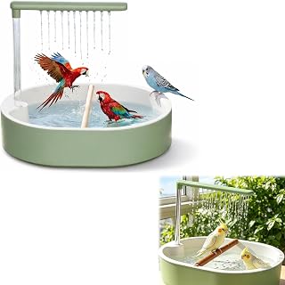 Vogeldusche Wellensittich, Vogel Badewanne mit Dusche, USB-betriebenes Vogelbad mit Wasserzirkula…