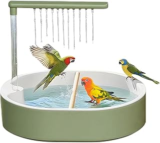 Byffoer Vogel Badehaus Badewanne,Vogeldusche Wellensittich Wellensittich Dusche,Automatische Haus…