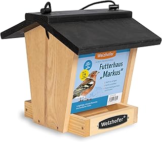 Vogelfutterhaus Markus, Vogelhaus zum Aufhängen, große Futteröffnung, Vogelfutterspender einfa…