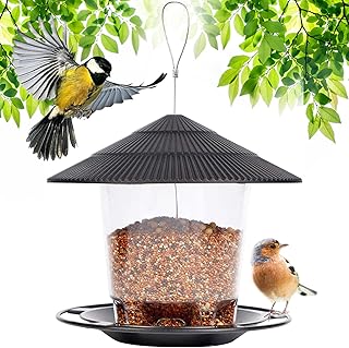 Vogelfutterstation zum Aufhängen, Futterspender für Garten, Samenmischungen, Sonnenblumen, Herz…