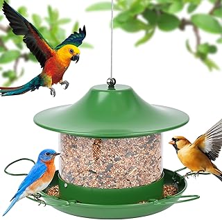 Vogelfutterhaus Zum Aufhängen,Vogelfutterspender mit 360° Futterständer,Vogelfutterstation,1.8…