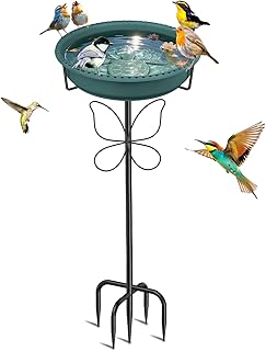 Vogeltränke Stehend mit Abnehmbare Vogelwanne im Freien, Rostdichte Vogelbecken Schüssel Wasser…