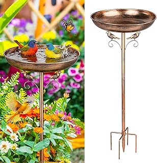 Vogeltränke Stehend, Vogelbad Garten, 27.5cm Wassertränke für Vögel, Antike Vogeltränke Futt…