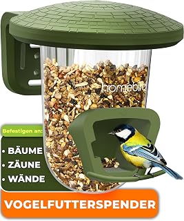 Vogelfutterhaus und Vogelfutterspender für kleine Vögel, zum Aufhängen, wetterfest, Acryl Voge…