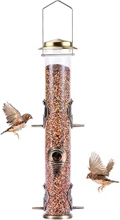 MIXXIDEA Vogelfutterspender aus Metallrohr für den Außenbereich, zum Aufhängen, für Wildvöge…