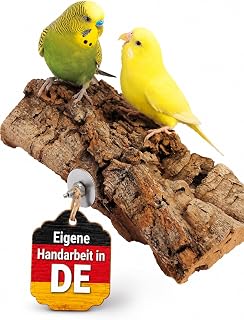Vogelgaleria® Tolles Korksitzbrett groß für Vögel | Wellensittich Kork Sitzbrett 20×10 cm als…