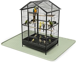 Silikon Vogelmatte,rutschfeste Vogelkäfig Einlagen,178x114cm,Grün | Wasserfest Bird Cage Mat,Vo…