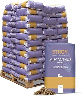 STROY Miscanthus Pellets Einstreu 975 kg (65 x 15 kg) 1 Palette | Organisches, rein natürliches …