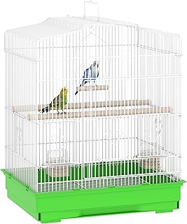 PawHut Vogelkäfig Vogelvoliere für Wellensittich 46,5 x 36 x 59 cm Grün | Vogelhaus, Vogelbaue…