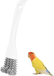MiOYOOW Vogelkäfig Bürste, Papageienkäfig Reinigungsbürste mit Schaufel und Ergonomischem Gri…