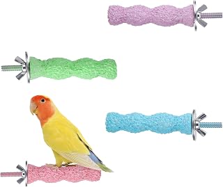 4er Set Vogelschnabel-Schleifstangen – rutschfeste Sitzstangen für Papageien & Wellensittiche – …