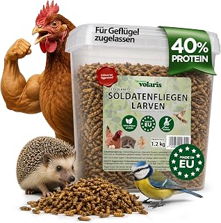 Eggersmann Soldatenfliegenlarven getrocknet |1,2kg – 4L | Hühnerfutter aus Europa |100% reines N…