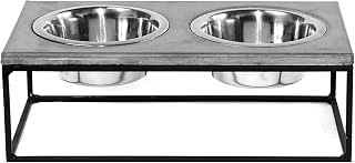 FEEDO – Die Beton Futterstation | Design Napf | Doppelnapf | Hundeaccessoires | (S, hellgrau)