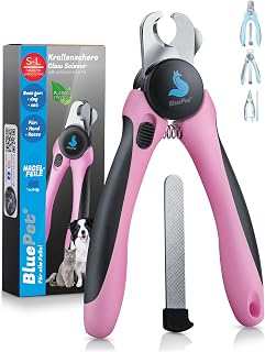 BluePet Krallenschere mit Schutz für Hunde & Katzen, Sichere Krallenzange