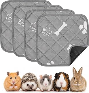 4 Stück Pipipads für Meerschweinchen, 30x30cm Wiederverwendbare Matten Haustier-Reinigungsmatte…