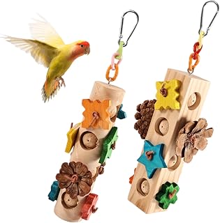 2 Stück Vogelspielzeug aus Holz, Nymphensittichspielzeug zum Klettern