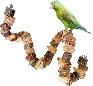 Vogelspielzeug für Papageien, Natur Holz Sitzstangen Maiskolben Kauspielzeug Wellensittich Spiel…