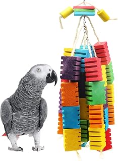 Vogel Papagei Kauen Spielzeug Aktualisierung,MQUPIN Papagei Kauspielzeug Buntes Natürliches Sich…