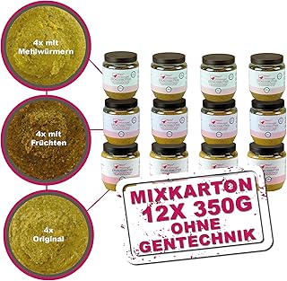 MeinWildvogel Erdnussbutter Mix-Karton 12x 350g, nährstoffreiches Wildvogelfutter – Fettfutter m…