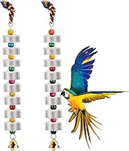 2 Stück Große Vogel Kauspielzeug, Vogelschnabel-Schleifstein mit Glocke, Papagei Vogel Zähne S…