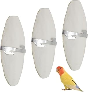 3 Stück Sepiaschalen Papageien Kauspielzeug Vögel Kauen Spielzeug mit 3 Stück Metallhalter Tin…