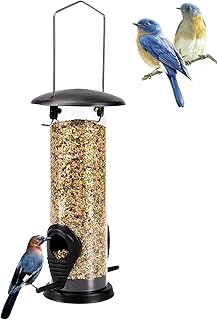 Vogelfutterspender, Futtersäule mit 2 Futterständern Ganzjährige Nutzung Vogelfutterhaus mit 2…