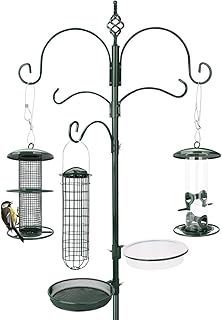 wildtier liebe Vogel Futterstation aus wetterfestem Metall, Höhe 235cm, Grün – Komplettset inkl…