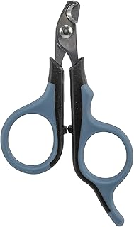 TRIXIE Krallenschere für kleine Hunde, Katzen, Kleintiere und Vögel – Edelstahl – gummierter Gr…