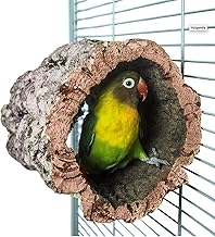HappyBird | Korkhöhle Korktunnel für Wellensittiche mit Befestigung aus Edelstahl