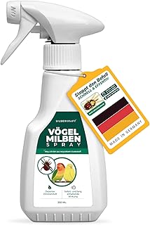 Silberkraft Milbenspray 250 ml, Milbenschutz für Ziervögel, Singvögel & Geflügel, für Wellen…