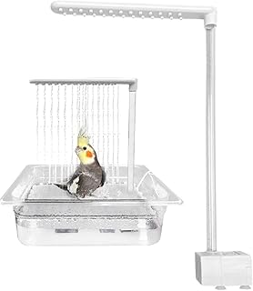 Automatische Vogeldusche mit Wasserzirkulation | Spritzwassergeschützte Wellensittich Badewanne …