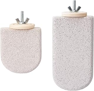 2 Stück Vogel Sitzstange aus Mineralstein, Wellensittich Spielzeug – Natürliche Knabberstange…