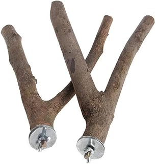 2stücke Papageienständer Aus Naturholz Mit Gabel Sitzstange Für Papageien Und Kleine Vögel Be…