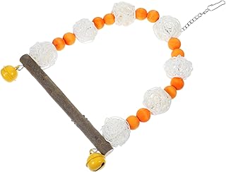 Bissfeste Holz Vogelschaukel Mit Sitzstange Farbige Papageienständer Hängespielzeug Für Vogelk…