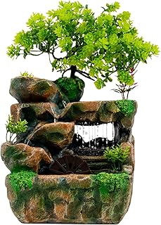 Zimmerbrunnen, Tischbrunnen mit LED Lichtern Beleuchtung, Zimmerspringbrunnen Tischdeko, Tischpla…